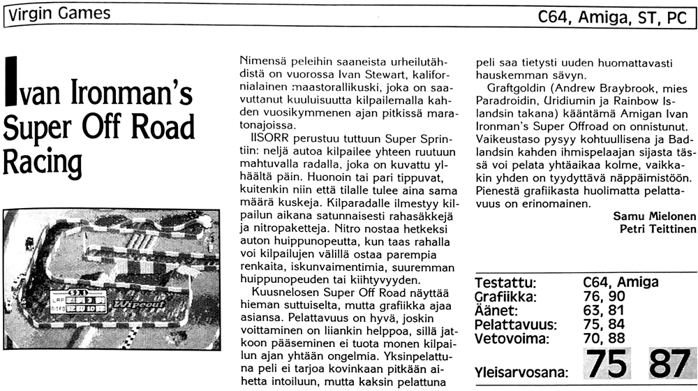 Ivan Ironman's Super Off Road Racing